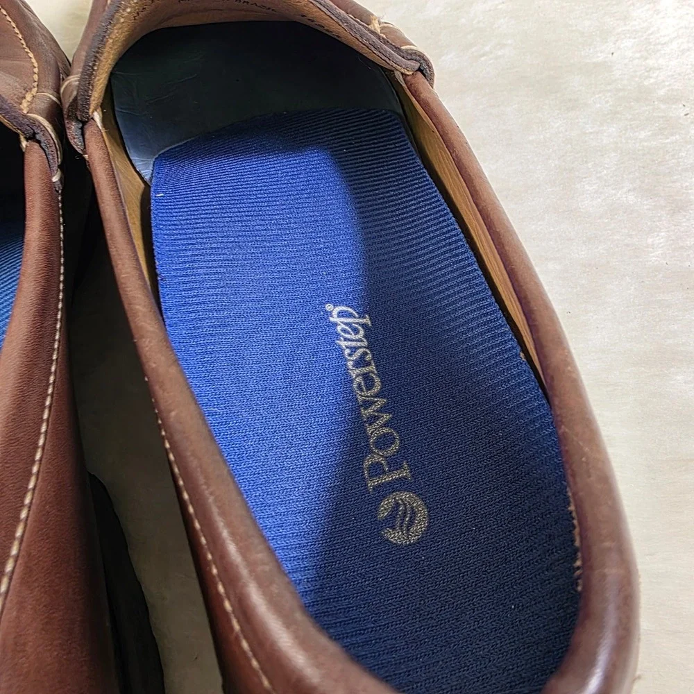 Peter Millar Penny Loafers Brown Leather Slip On Handsewn Moc Toe Mens 9.5 M
